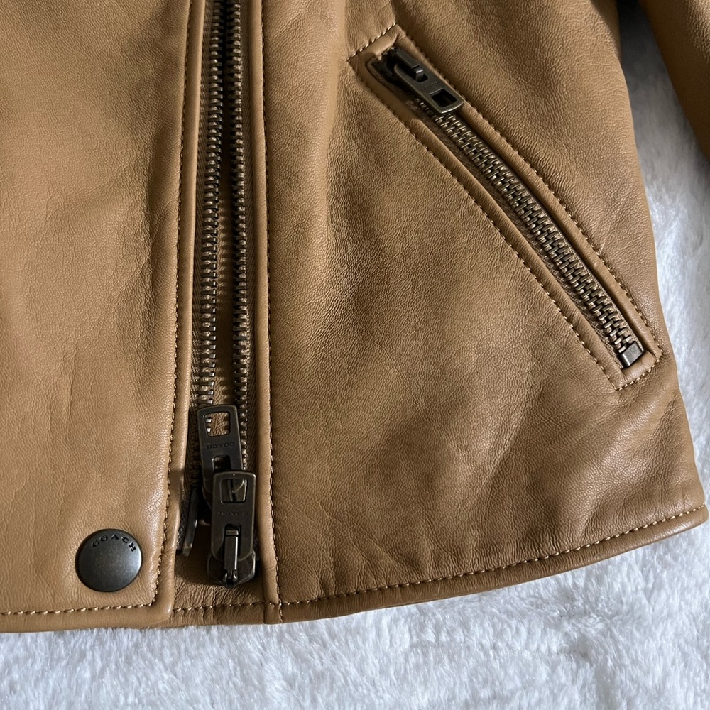 Tan Sheep Leather Coach Jacket - Picture 8 of 14
